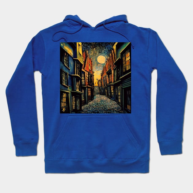 Starry Night in Diagon Alley Hoodie by Grassroots Green